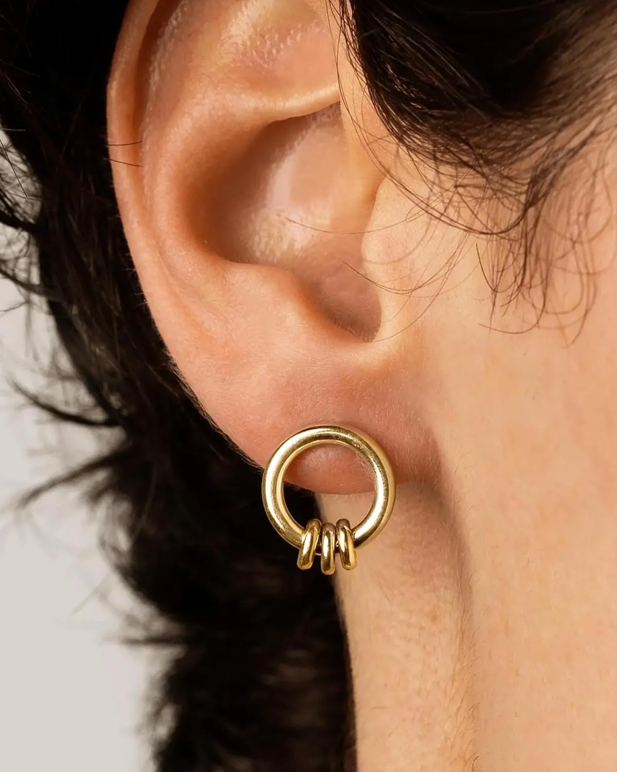 Gold Earrings For Women 14k Gold Plated Circle Stud Earrings Hypoallergenic Trendy Dainty Simple Minimalist Jewelry Gifts for Her