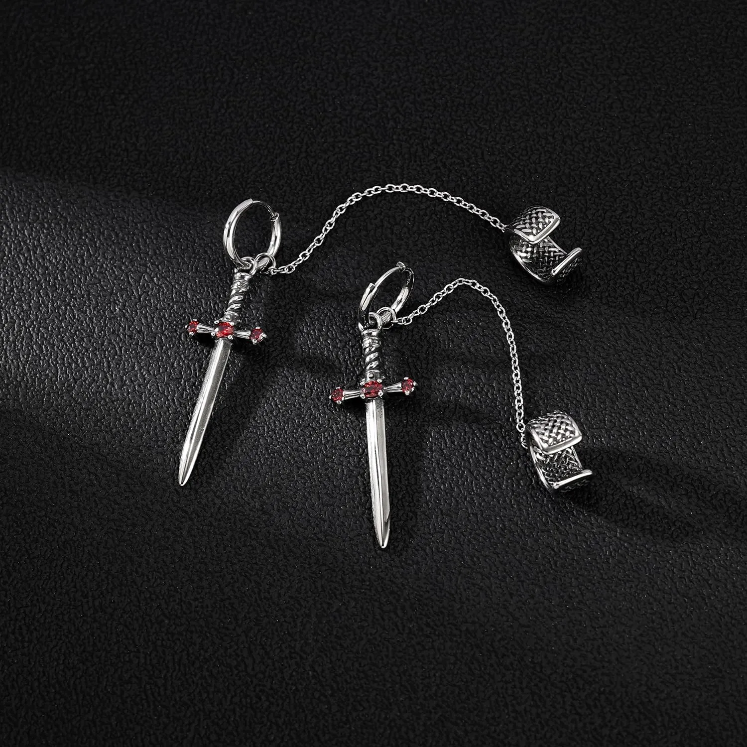 Gothic Dragon Sword Skull Scorpion Octopus Snake Alien Facehugger Stud Earrings Ear Cuff Retro Punk Rock Earrings for Men Women Stainless Steel Dangle Drop Earrings Jewelry Gifts