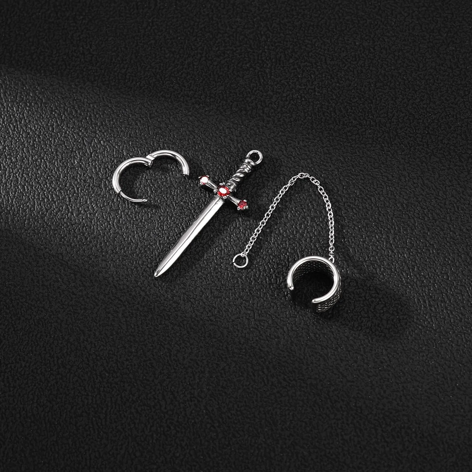 Gothic Dragon Sword Skull Scorpion Octopus Snake Alien Facehugger Stud Earrings Ear Cuff Retro Punk Rock Earrings for Men Women Stainless Steel Dangle Drop Earrings Jewelry Gifts