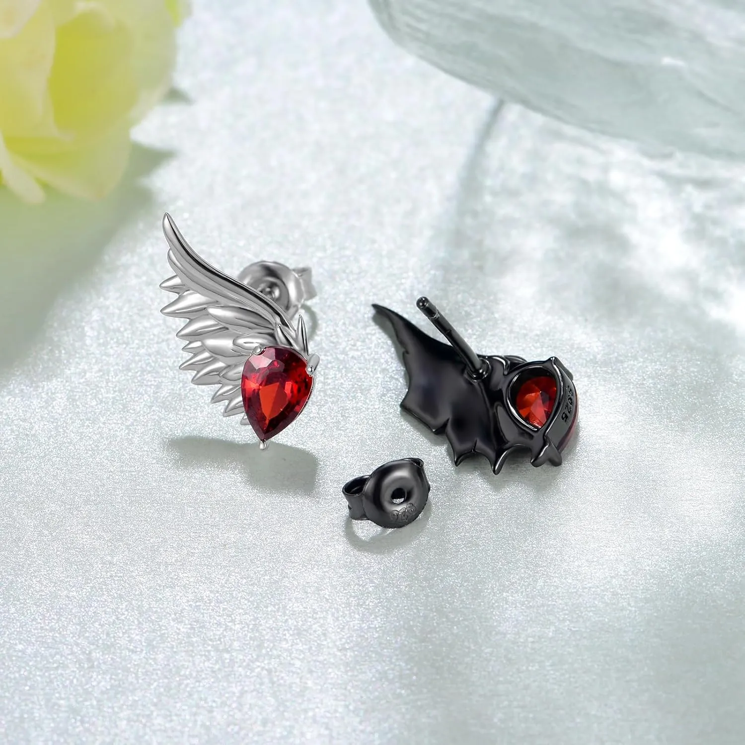 Gothic/Black Cat/Bat Earrings for Women 925 Sterling Silver Vintage Halloween Bat Black Cat Jewelry for Women