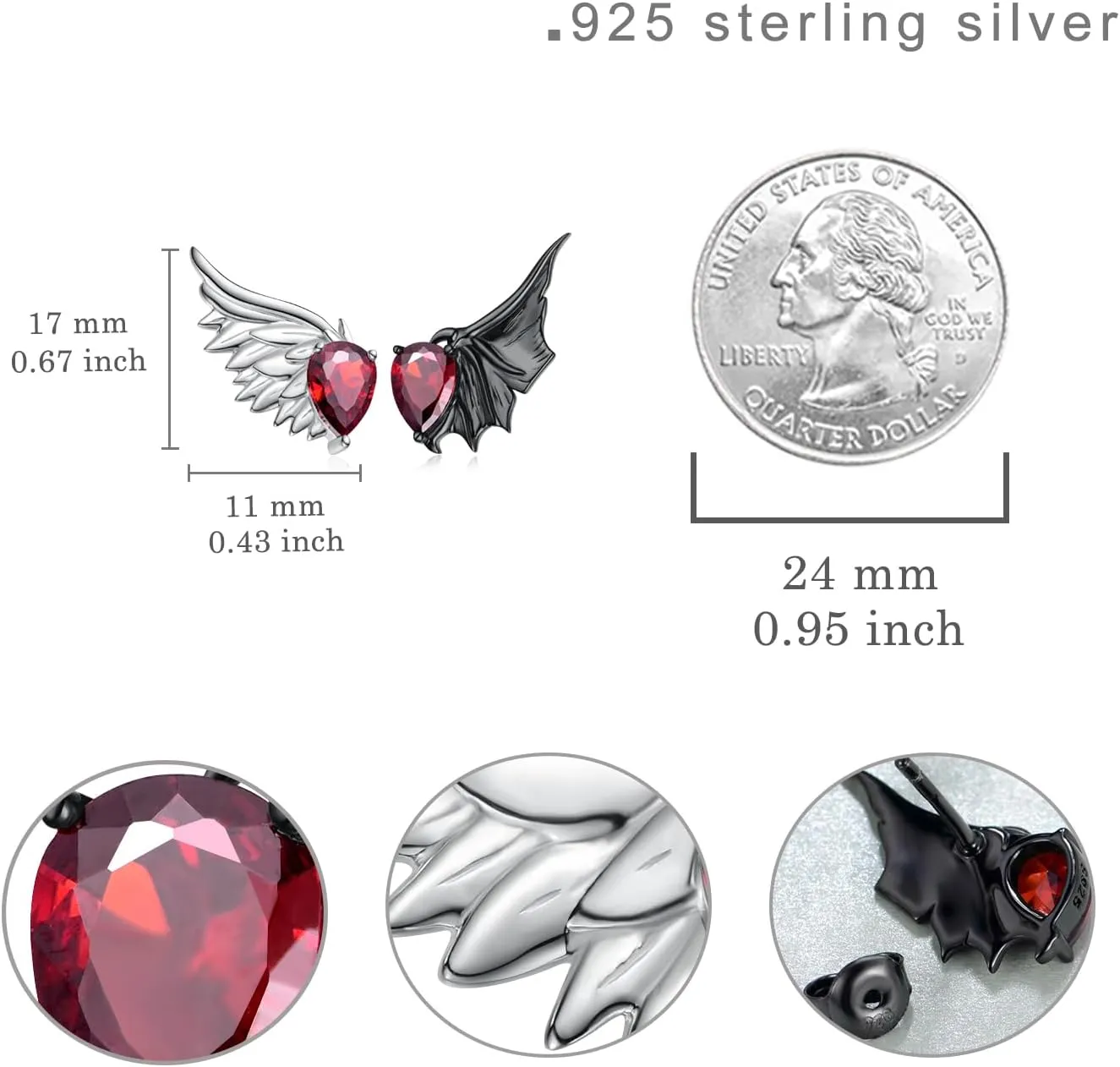 Gothic/Black Cat/Bat Earrings for Women 925 Sterling Silver Vintage Halloween Bat Black Cat Jewelry for Women