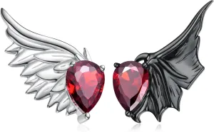Gothic/Black Cat/Bat Earrings for Women 925 Sterling Silver Vintage Halloween Bat Black Cat Jewelry for Women