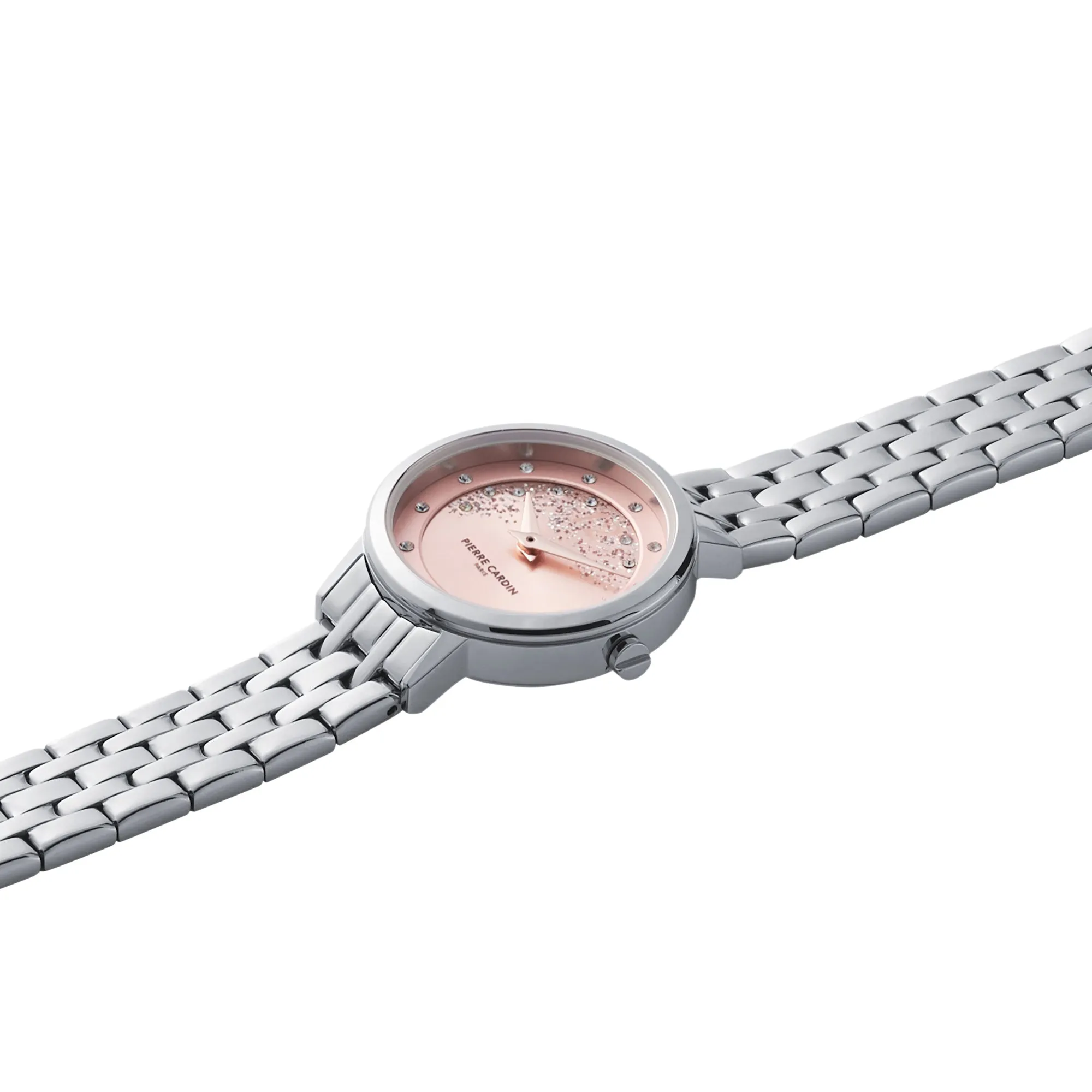 Goutte d'Or Lustre Ladies Stainless Steel Watch with Pale Pink Dial