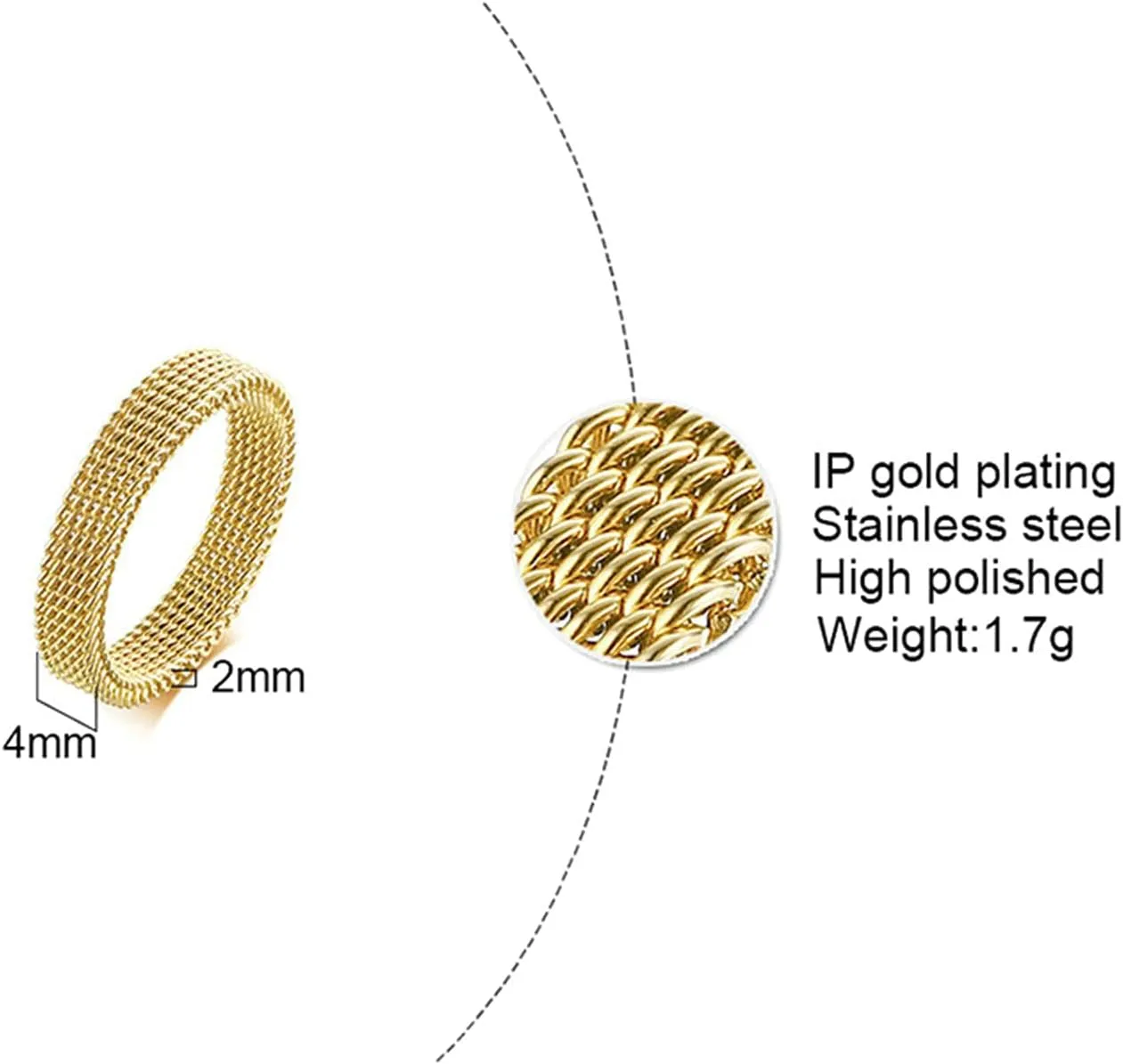 Gualiy Couple Rings Set Stainless Steel 4/10MM Hollow Mesh Band Valentines Day Couples Rings Gold Rings Size 5-12