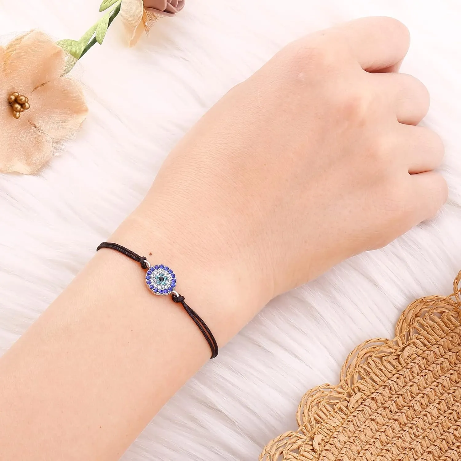 Handmade String Bracelet Evil Eye Bracelets Ankle Jewelry Protection Bracelet Women Men Family