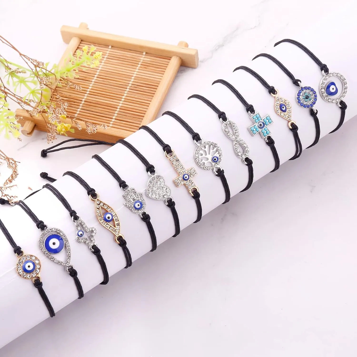 Handmade String Bracelet Evil Eye Bracelets Ankle Jewelry Protection Bracelet Women Men Family
