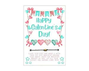 Happy Galentine's Day Wish, Wish Bracelet, Gal Pal Friend Wish Bracelet, Galentine Party Favor, Celebrate Friendship, Valentine's Day Gift, Bestie Wish Bracelet, Make A Wish, Galentine's Day Gift
