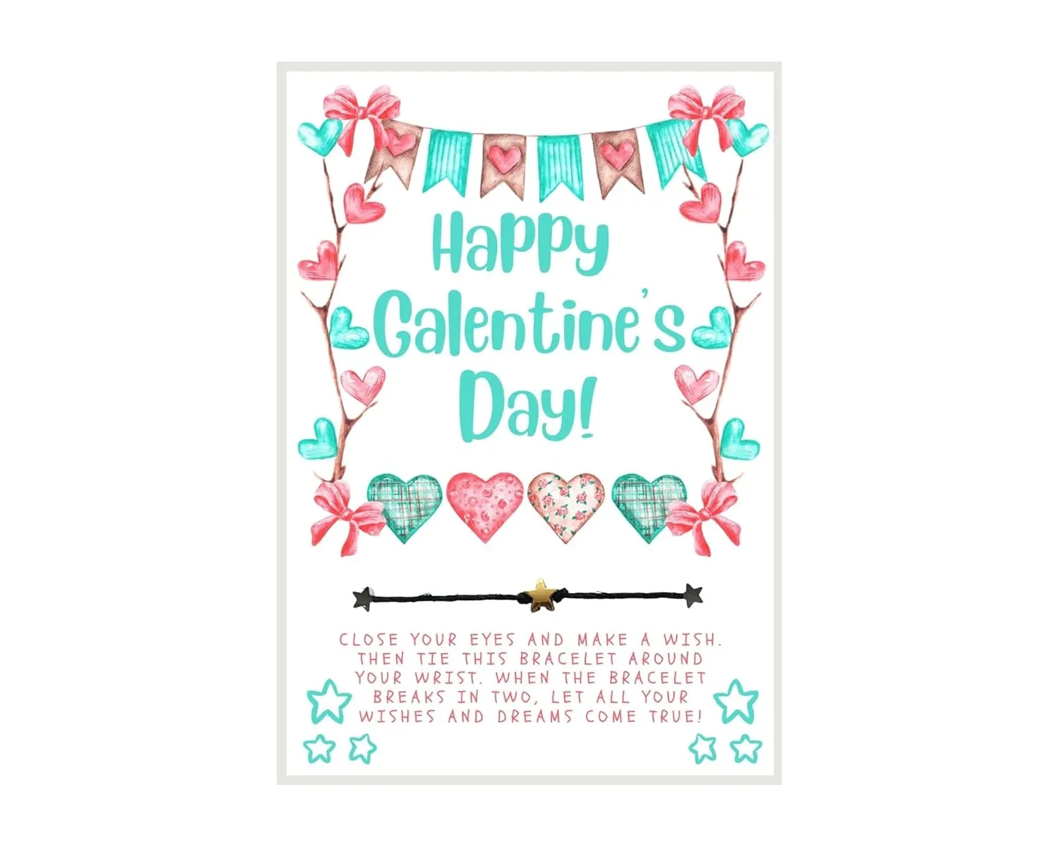 Happy Galentine's Day Wish, Wish Bracelet, Gal Pal Friend Wish Bracelet, Galentine Party Favor, Celebrate Friendship, Valentine's Day Gift, Bestie Wish Bracelet, Make A Wish, Galentine's Day Gift