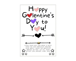 Happy Galentine's Day Wish, Wish Bracelet, Gal Pal Friend Wish Bracelet, Galentine Party Favor, Celebrate Friendship, Valentine's Day Gift, Bestie Wish Bracelet, Make A Wish, Galentine's Day Gift