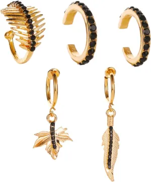 HETICA Dainty Gold Stud Earrings for Women - Gold Plated Hypoallergenic Cartilage Earrings Set Suitable for Multiple Pierced Small Hoop Earrings Jewelry (Single Earrings Not a Pair)