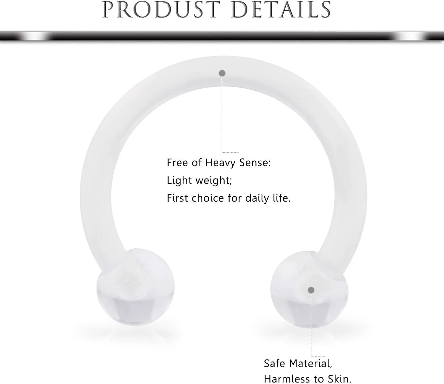 Hoeudjo Septum Clicker Rings 16G Surgical Steel Nose Hoop Rings Retainer Body Piercing Jewelry with Clear CZ Women Men U & D Shaped Daith Helix Tragus Lip Cartilage Earrings 8 Pieces