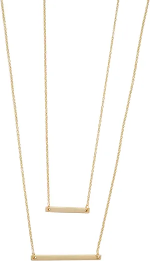 Honeycat Double Layered Bar Necklace in Gold, Rose Gold, and Silver | Minimalist, Delicate Jewelry