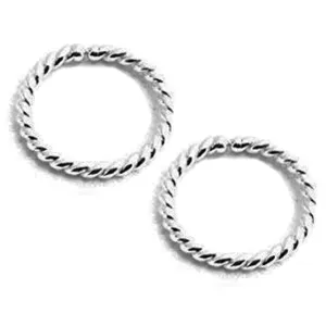 Hoop Earrings Cartilage Nose Septum Ear Helix Tragus Piercing Jewelry for Women Hypoallergenic Thin Tiny (8mm | THICK - 18 gauge, Sterling Silver 925 | Twisted Wire)