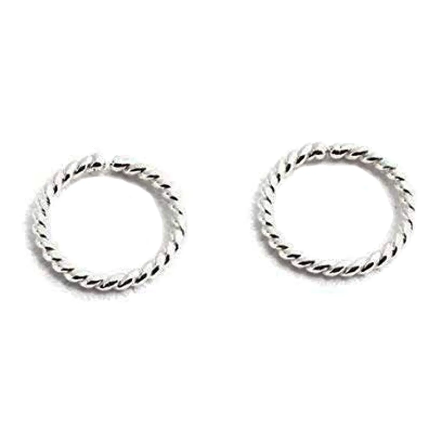 Hoop Earrings Cartilage Nose Septum Ear Helix Tragus Piercing Jewelry for Women Hypoallergenic Thin Tiny (8mm | THICK - 18 gauge, Sterling Silver 925 | Twisted Wire)