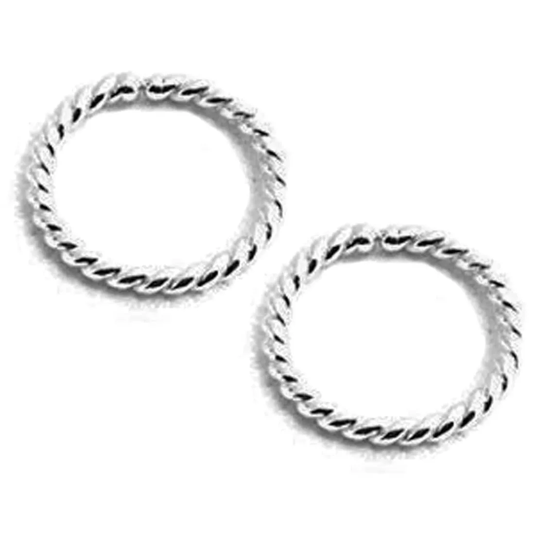Hoop Earrings Cartilage Nose Septum Ear Helix Tragus Piercing Jewelry for Women Hypoallergenic Thin Tiny (8mm | THICK - 18 gauge, Sterling Silver 925 | Twisted Wire)