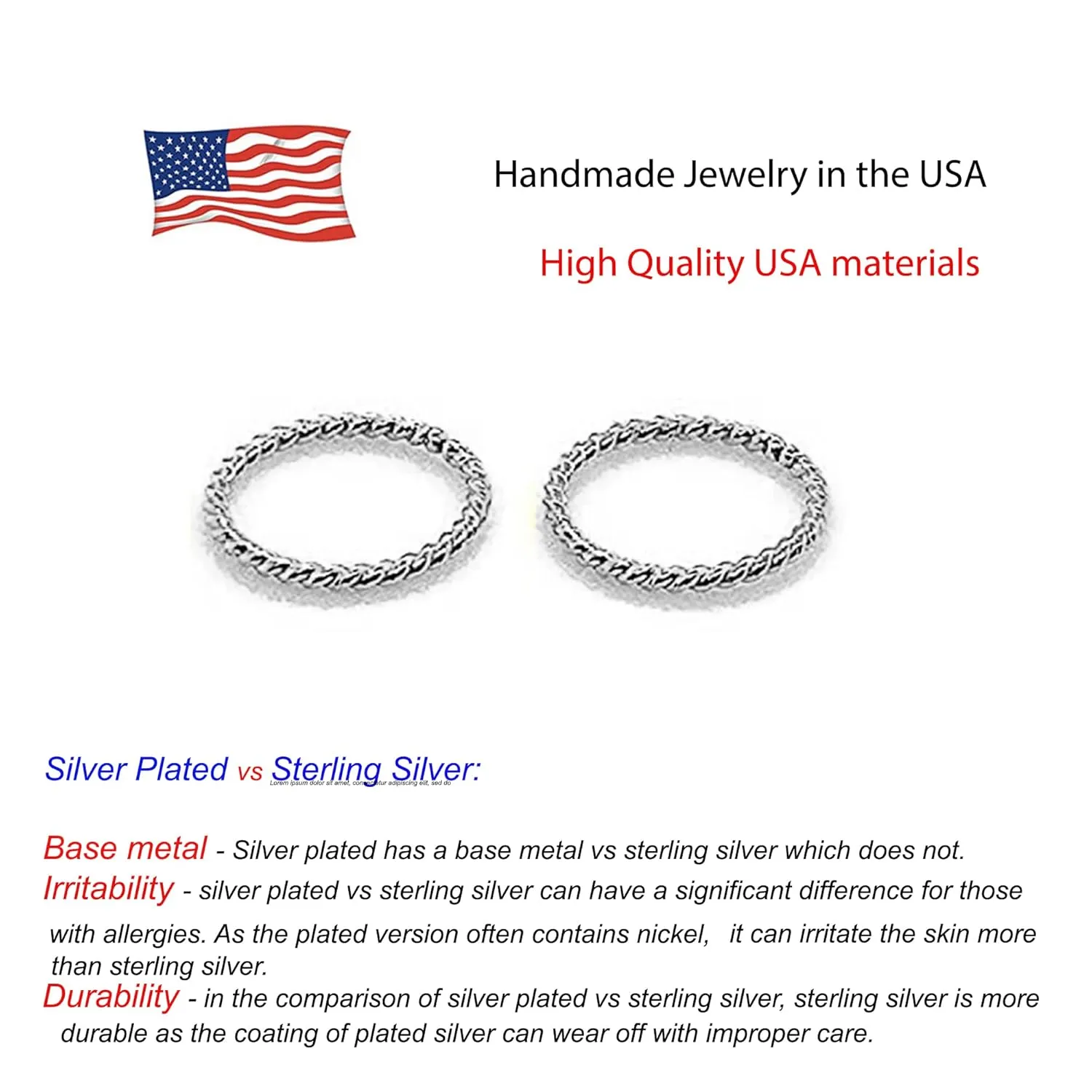 Hoop Earrings Cartilage Nose Septum Ear Helix Tragus Piercing Jewelry for Women Hypoallergenic Thin Tiny (8mm | THICK - 18 gauge, Sterling Silver 925 | Twisted Wire)