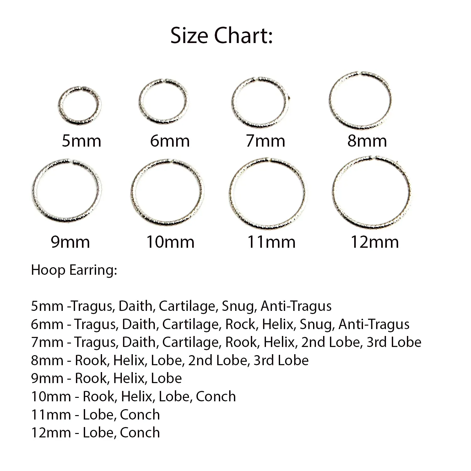 Hoop Earrings Cartilage Nose Septum Ear Helix Tragus Piercing Jewelry for Women Hypoallergenic Thin Tiny (8mm | THICK - 18 gauge, Sterling Silver 925 | Twisted Wire)