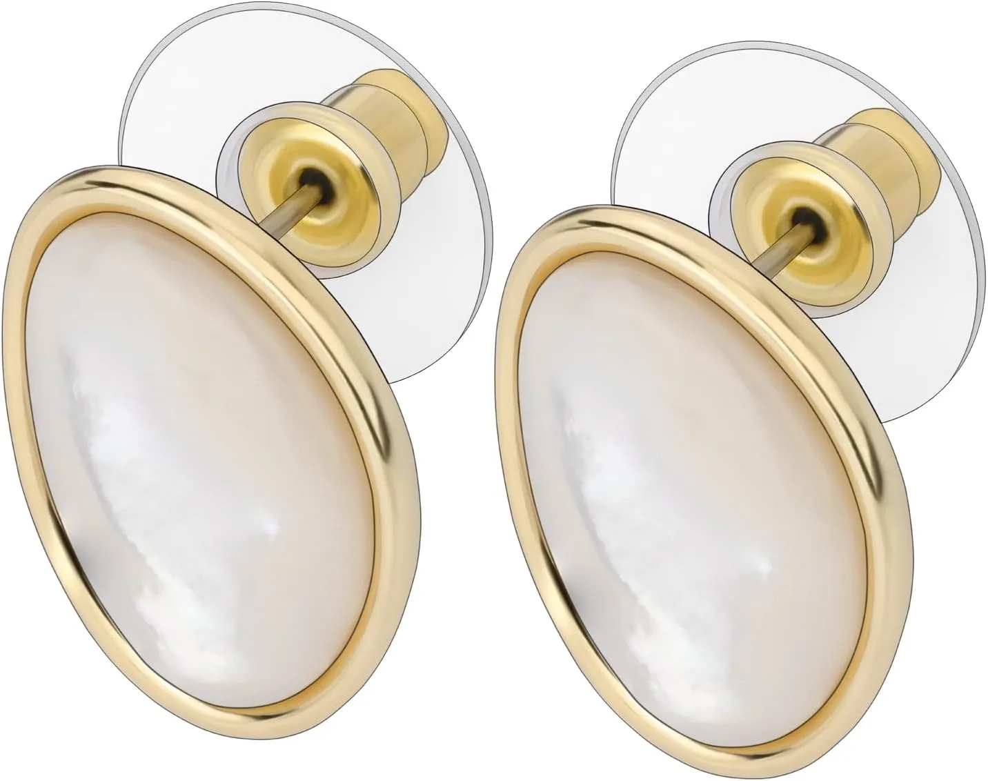 Hypoallergenic Earrings for Women, TAIGRAMA Surgical Steel Earring Studs for Sensitive Ears, Mother of Pearl Stud Earrings for Women Men