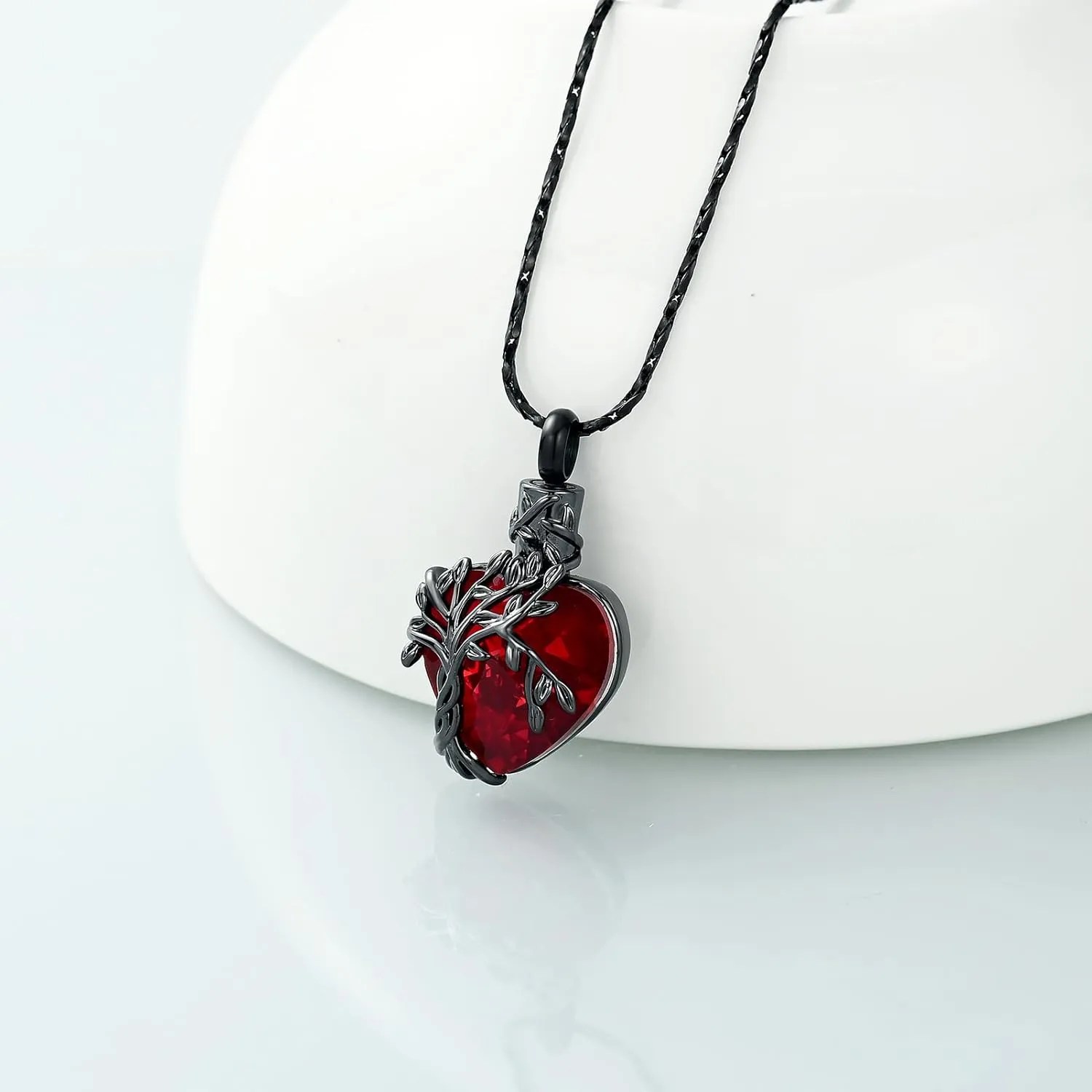 Imrsanl Heart Tree of Life Urn Necklace Cremation Jewelry for Men Women Keepsake Memorial Ash Jewelry Gifts Urn Pendant