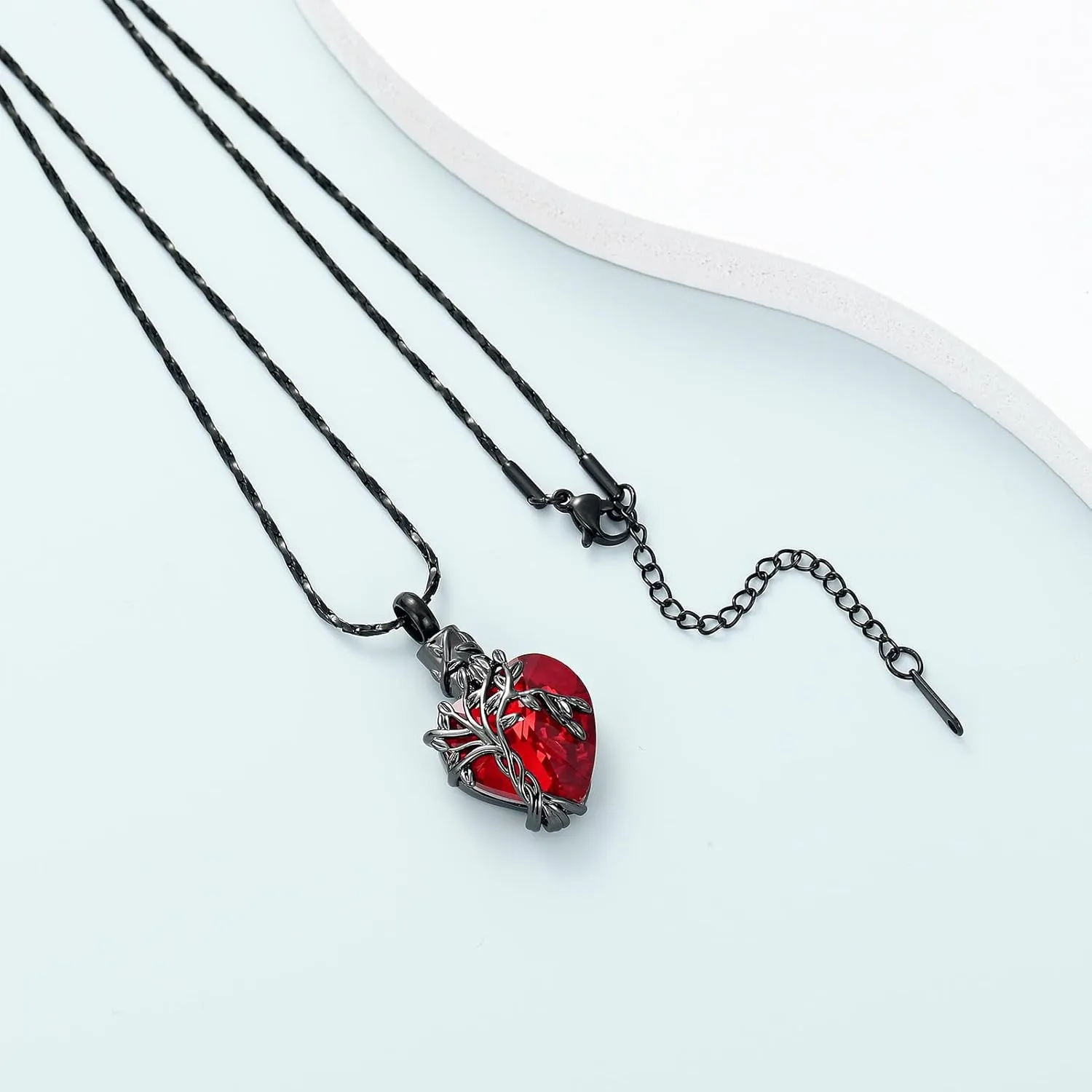 Imrsanl Heart Tree of Life Urn Necklace Cremation Jewelry for Men Women Keepsake Memorial Ash Jewelry Gifts Urn Pendant