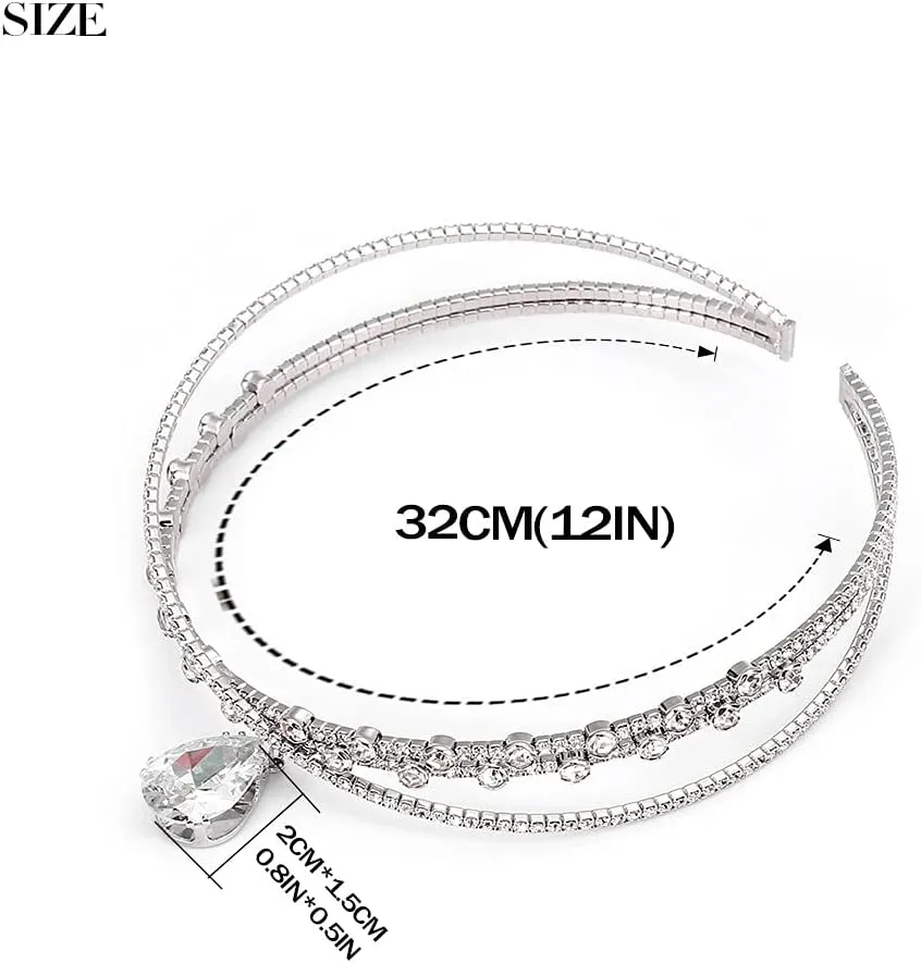 JEAIRTS Rhinestone Choker Necklace Silver Diamond Row Necklaces Sparkly Crystal Necklace Chain Jewerly Fashion Minimalist Party Prom Accessories for Women