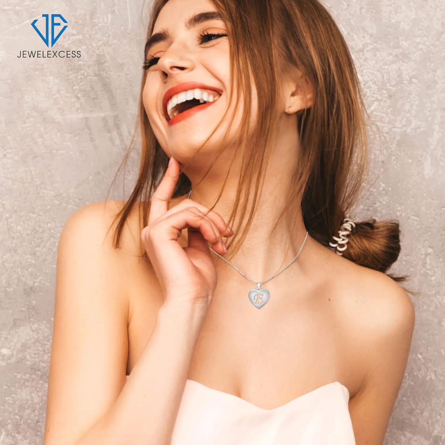JEWELEXCESS Initial Letter Pendant Necklace for Women | Customizable Sterling Silver & 14K Gold over Silver A to Z Alphabet Monogram Necklaces for Girls | Personalized Jewelry Gift for Her