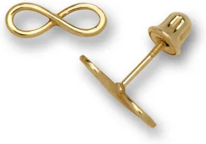 Jewelryweb  14k Solid Gold Infinity Stud Earrings  Infinity Ribbon Screw Back Earrings  3mm x 8mm  Hypoallergenic  Cartilage Earrings