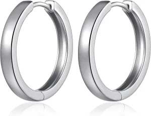 Jiamiaoi Small Hoop Earrings for Men Women 925 Sterling Silver Hoop Earrings Hypoallergenic Round CZ Diamond Hoop Earrings 15mm-20mm Cubic Zirconia Silver Huggie Hoop Earrings Circle