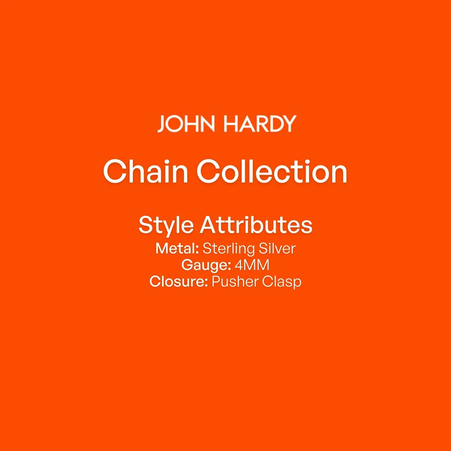 John Hardy Classic Chain Collection Men's Box Chain Bracelet, 4MM 925-Sterling Silver