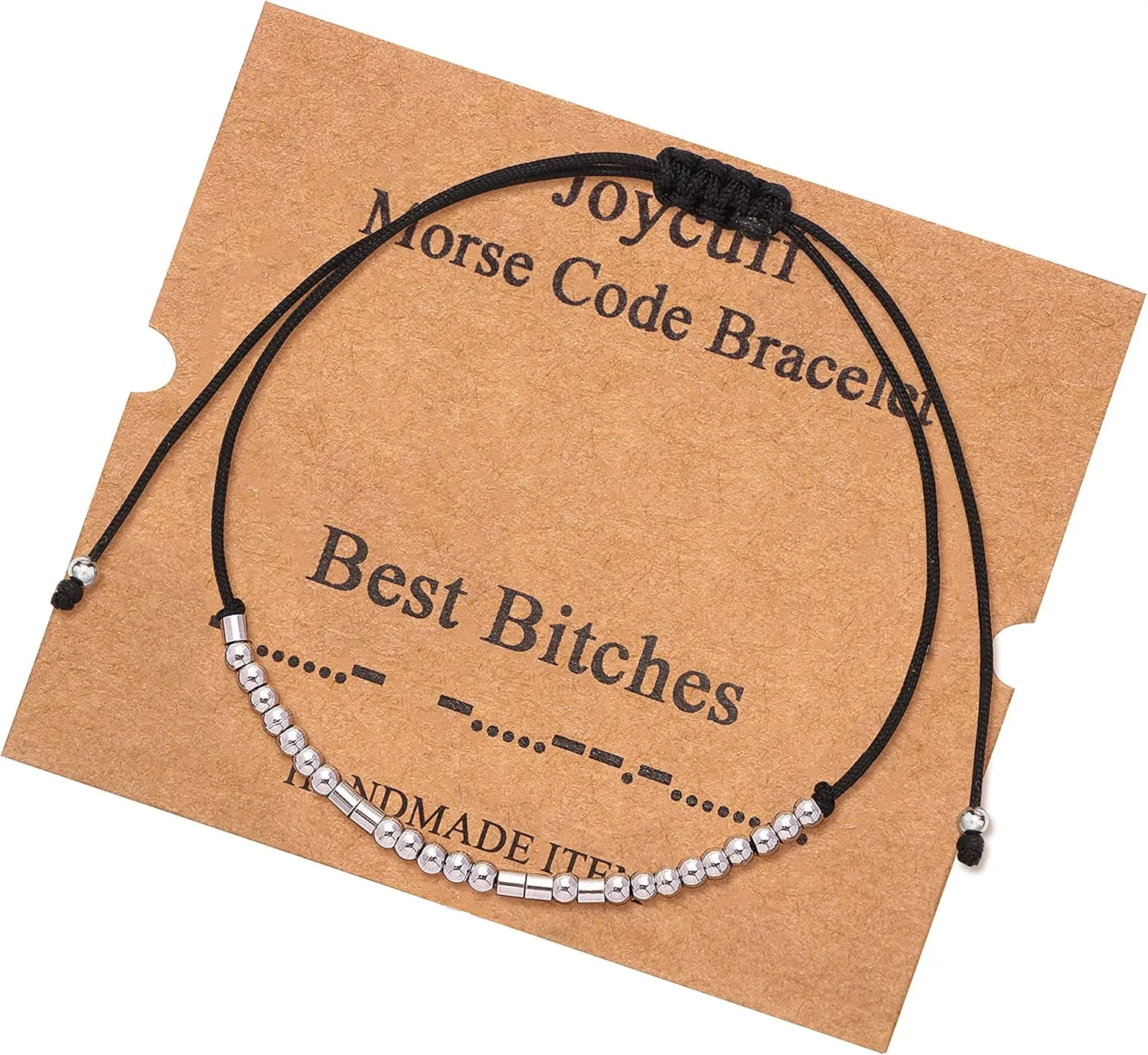 JoycuFF Inspirational Morse Code Bracelets for Women Christmas Birthday Gifts for Her Secret Message Funny Jewelry with Wood Beads for Friend Husband Boy Teens Girlfriend