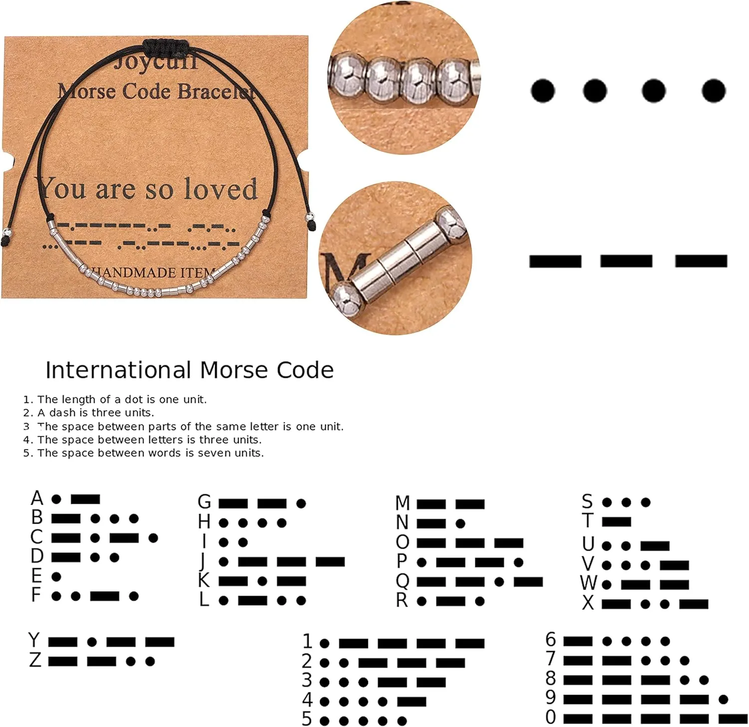 JoycuFF Inspirational Morse Code Bracelets for Women Christmas Birthday Gifts for Her Secret Message Funny Jewelry with Wood Beads for Friend Husband Boy Teens Girlfriend