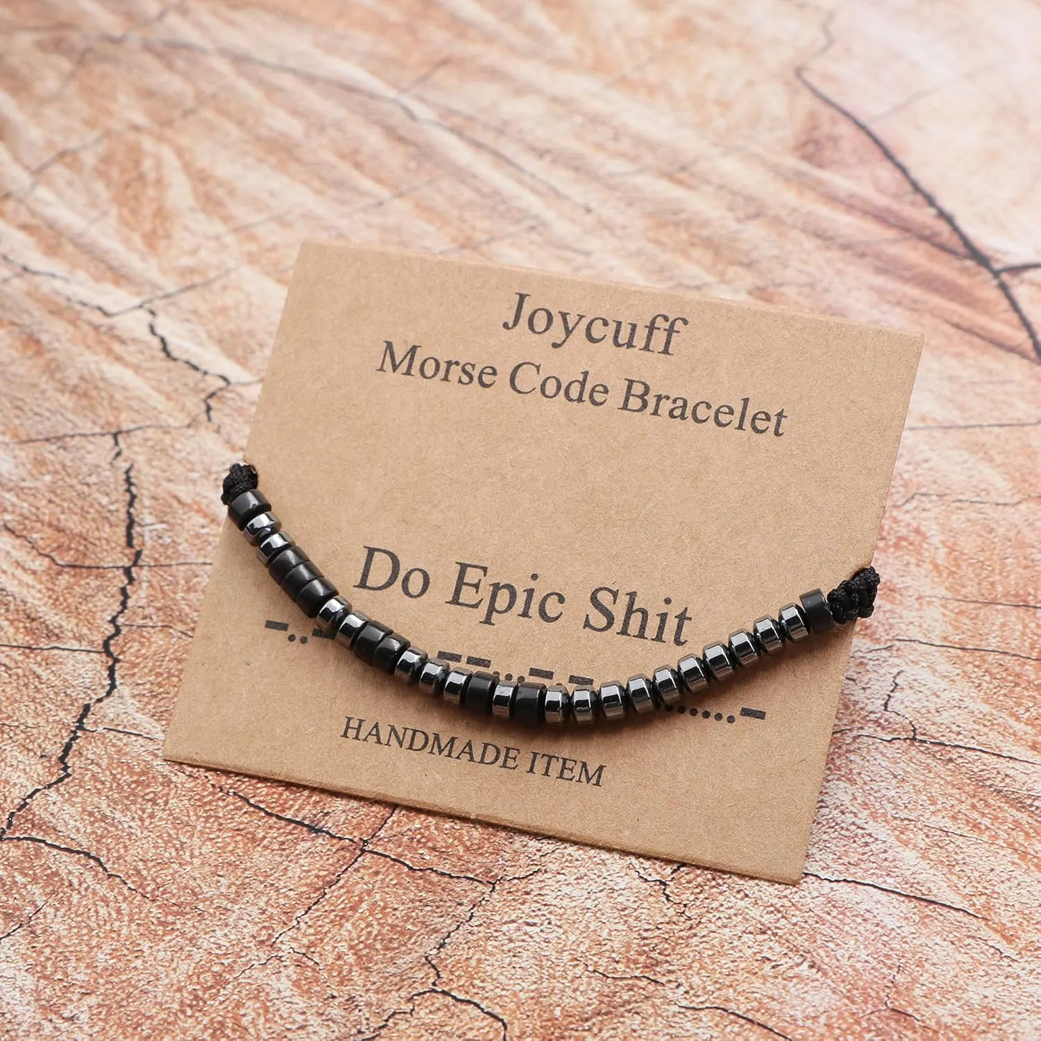JoycuFF Morse Code Bracelets for Women Men Gifts for Her Him Mom Dad Daughter Sister Best Friend Funny Inspirational Bracelets for Women Jewelry Adjustable Silk Beaded Wrap Bracelet