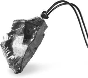 Karelian Heritage Elite Shungite Pendant | Minimalistic Black Crystal Jewelry | Defender Shield Protection Necklace Raw Stone | Chakra Healing Crystal Necklace, Reiki Meditation, Grounding