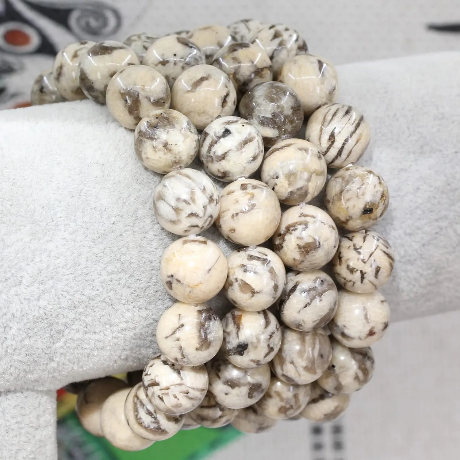 Keleny Semi Precious Stones Natural Gemstones 12mm Round Beads Crystal Stretch Bracelets 7 Inch Unisex