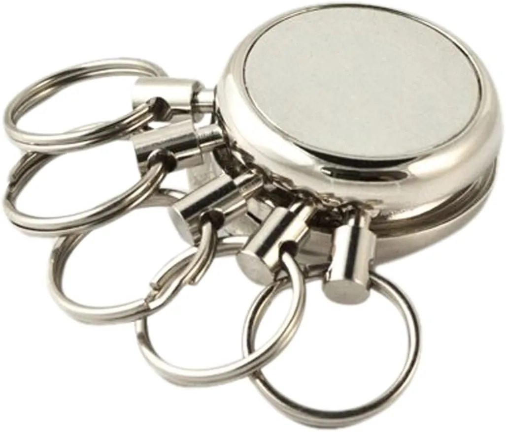 KEY-BAK Key Spider Key Chain Accessory with 5 Split Rings, Chrome Finish
