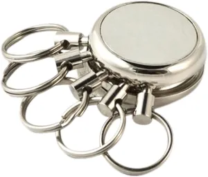 KEY-BAK Key Spider Key Chain Accessory with 5 Split Rings, Chrome Finish