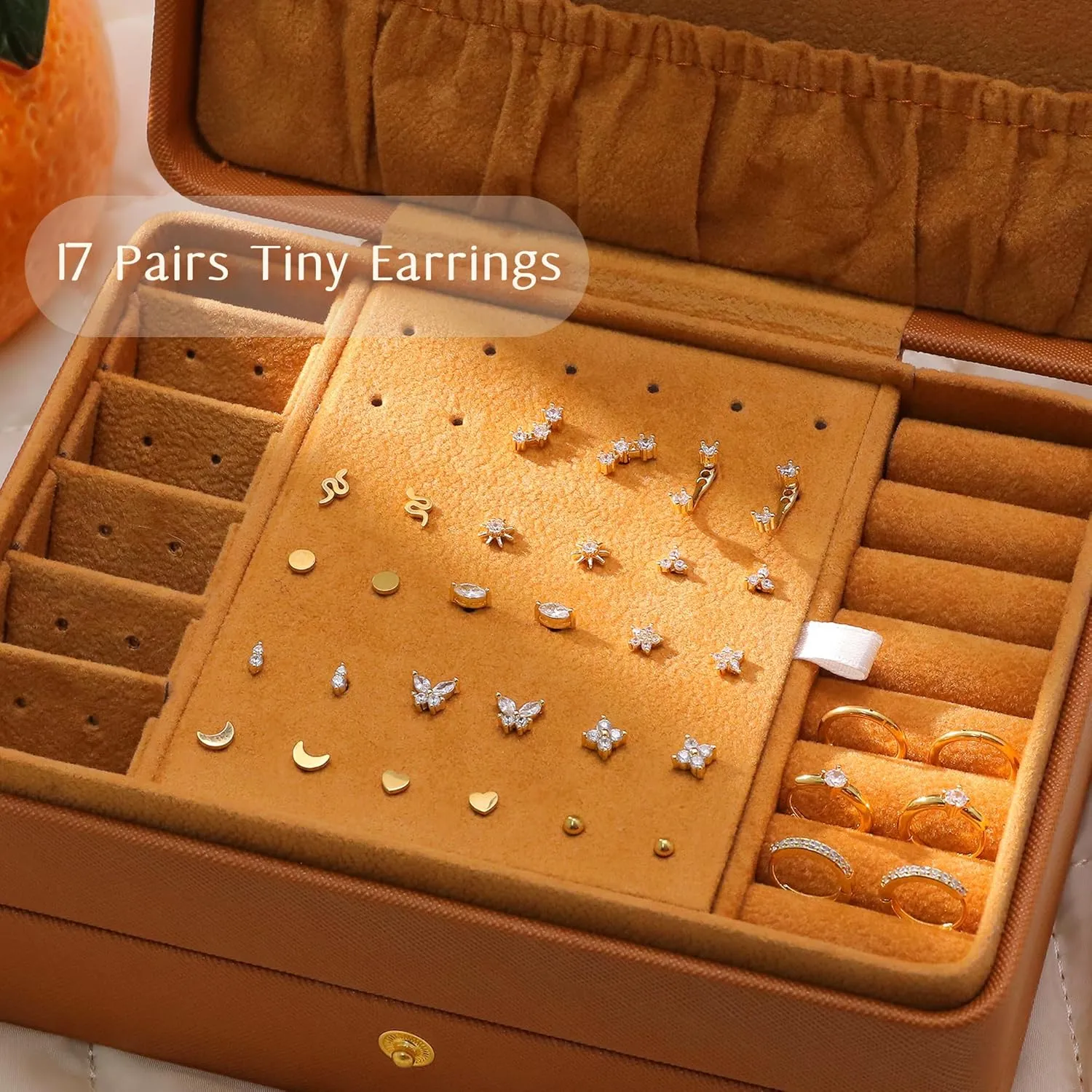 KRFY Flat Back Stud Earrings - 17 Pairs 18K Hypoallergenic Surgical Steel Stud Earrings For Women Stainless Steel Gold Hoop Earrings Tiny Screw Back Cartilage Earring Set For Multiple Piercing