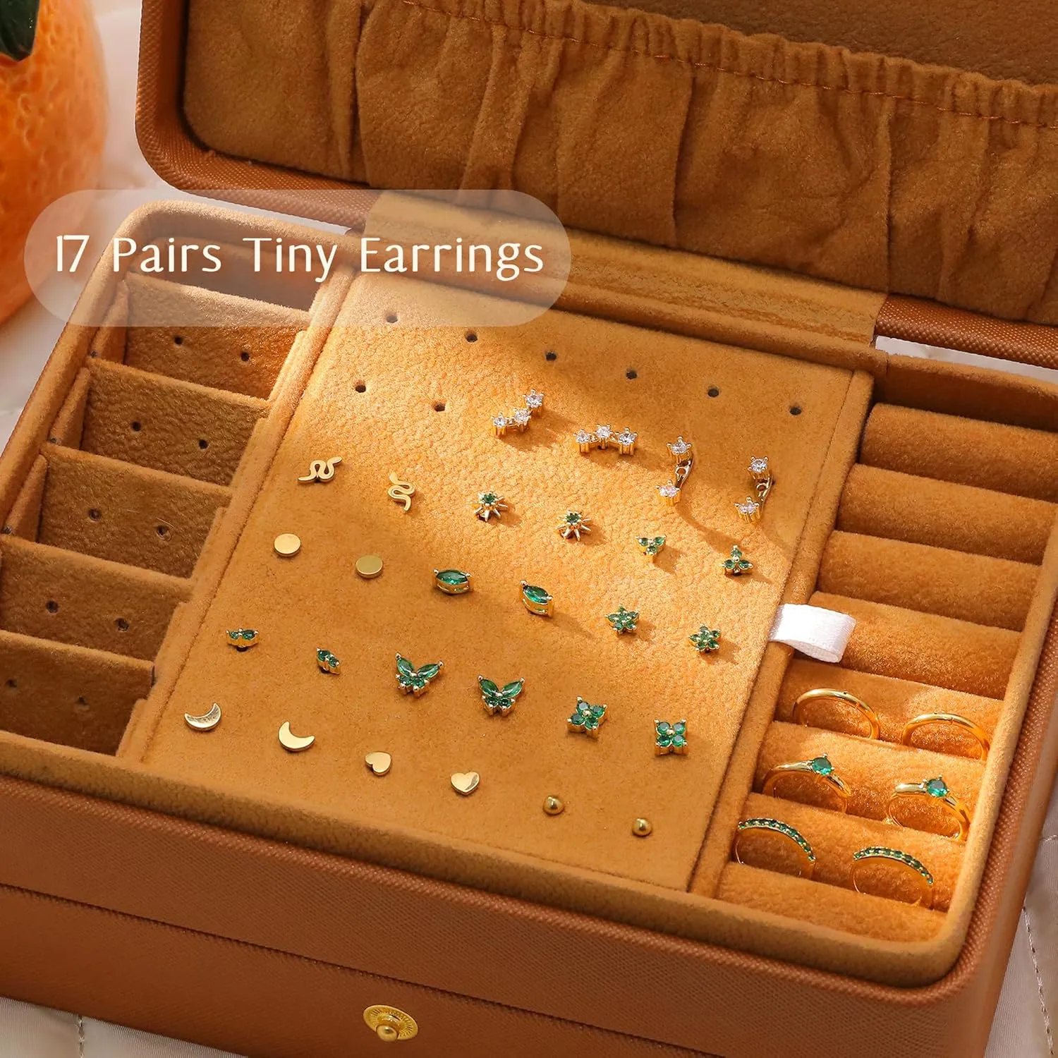 KRFY Flat Back Stud Earrings - 17 Pairs 18K Hypoallergenic Surgical Steel Stud Earrings For Women Stainless Steel Gold Hoop Earrings Tiny Screw Back Cartilage Earring Set For Multiple Piercing