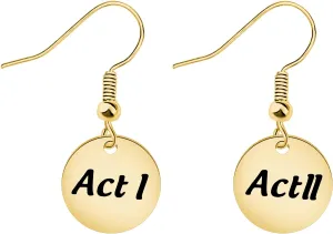 KTAP Theatre Dangle Earrings Director Actor Jewelry Act I Act II Earrings Gift for Theater Lovers