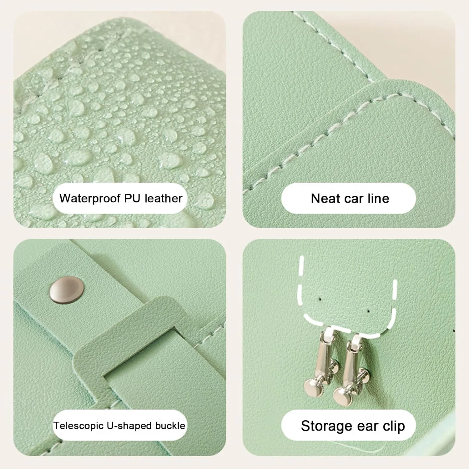 LAKE OF FIRE Earring Holder Organizer with Foldable Book Design Earring Book Organizer, Portable Pu Leather Travel Earring Case (Green)