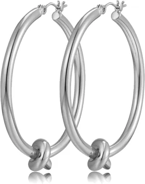 Large Gold Knot Hoop Earrings for Women 18K Gold Hoop Earrings Statement Lightweight Hoops Trendy Gold Hoops Earrings Jewelry