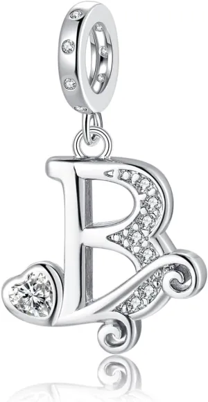 Letter Charms for Pandora Bracelets Silver Alphabet Initial Charms Bead Pendant Jewelry Gift for Women