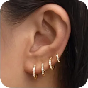 LEXODY Silver Hoop Earrings Set for Women, Lightweight Small Sterling Silver/Gold Hoop Huggie Earrings Multiple Piercing Hypoallergenic Cartilage Earrings for Women Trendy Jewelry Gifts