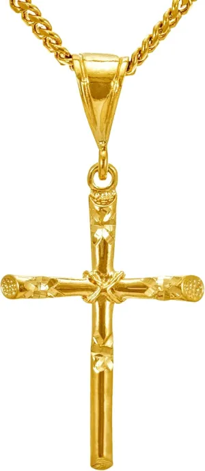 LIFETIME JEWELRY Large Cross Necklace Chain for Men and Women 24k Gold Plated