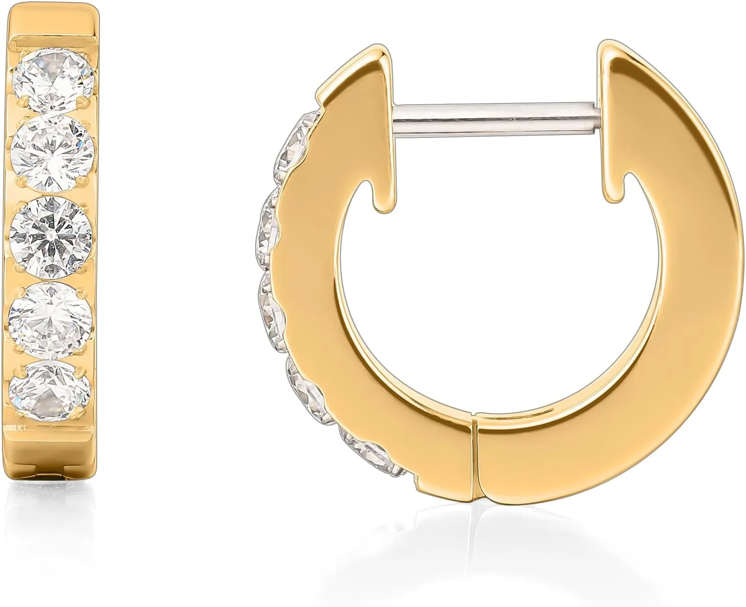 Limerencia Hypoallergenic Implant Grade Titanium G23 Huggie Hoop Earrings, 5A Cubic Zirconia Pure Titanium F136 Hoops for Women Sensitive Ears