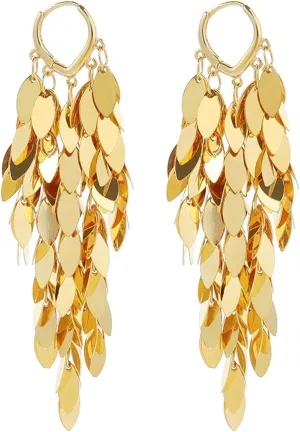 Long Dangle Earrings For Women Teen Girls, Fringe Chandelier Earrings Punk Metal Chain Earrings Hypoallergenic Lightweight Tassel Drop Earrings