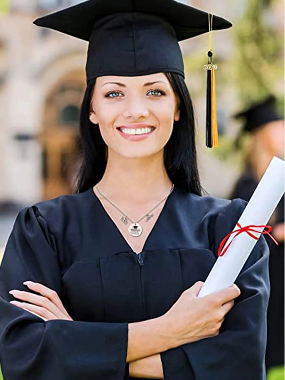 Long tiantian Graduation Necklace Graduation Gifts for Her Compass Necklaces Class of 2025 Gifts High School Collegepreschool Gift for Friends Nurse