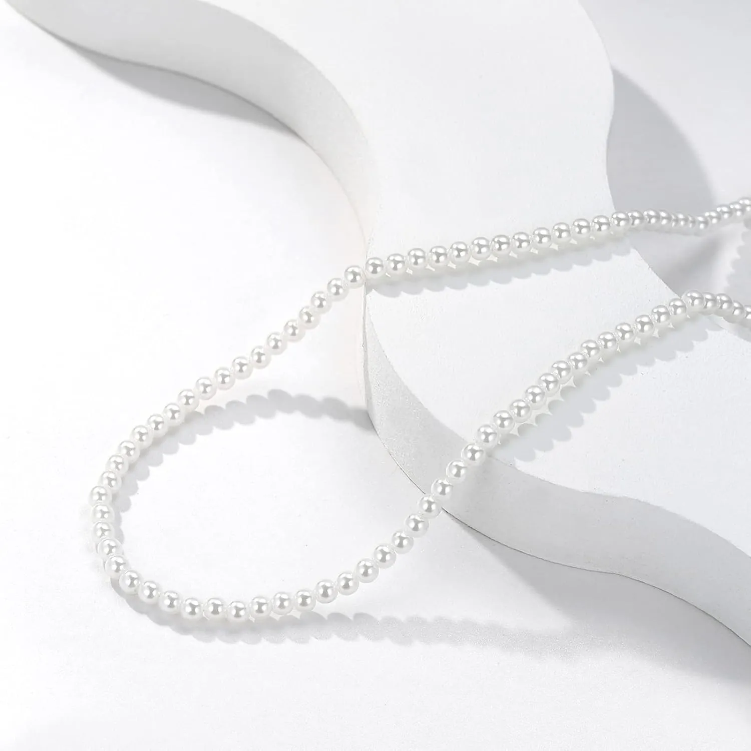 Luxval Pearl Necklaces Choker for Women,Cream White Pearl Jewelry, 14K Gold Plated Handmade Dainty Toggle Clasp Necklace for Women Jewelry Gifts