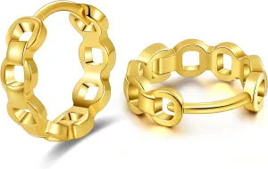 micuco Small Hoop Earrings for Women 14K Gold Plated Huggie Hoop Earrings Hypoallergenic Silver Hoop Earrings
