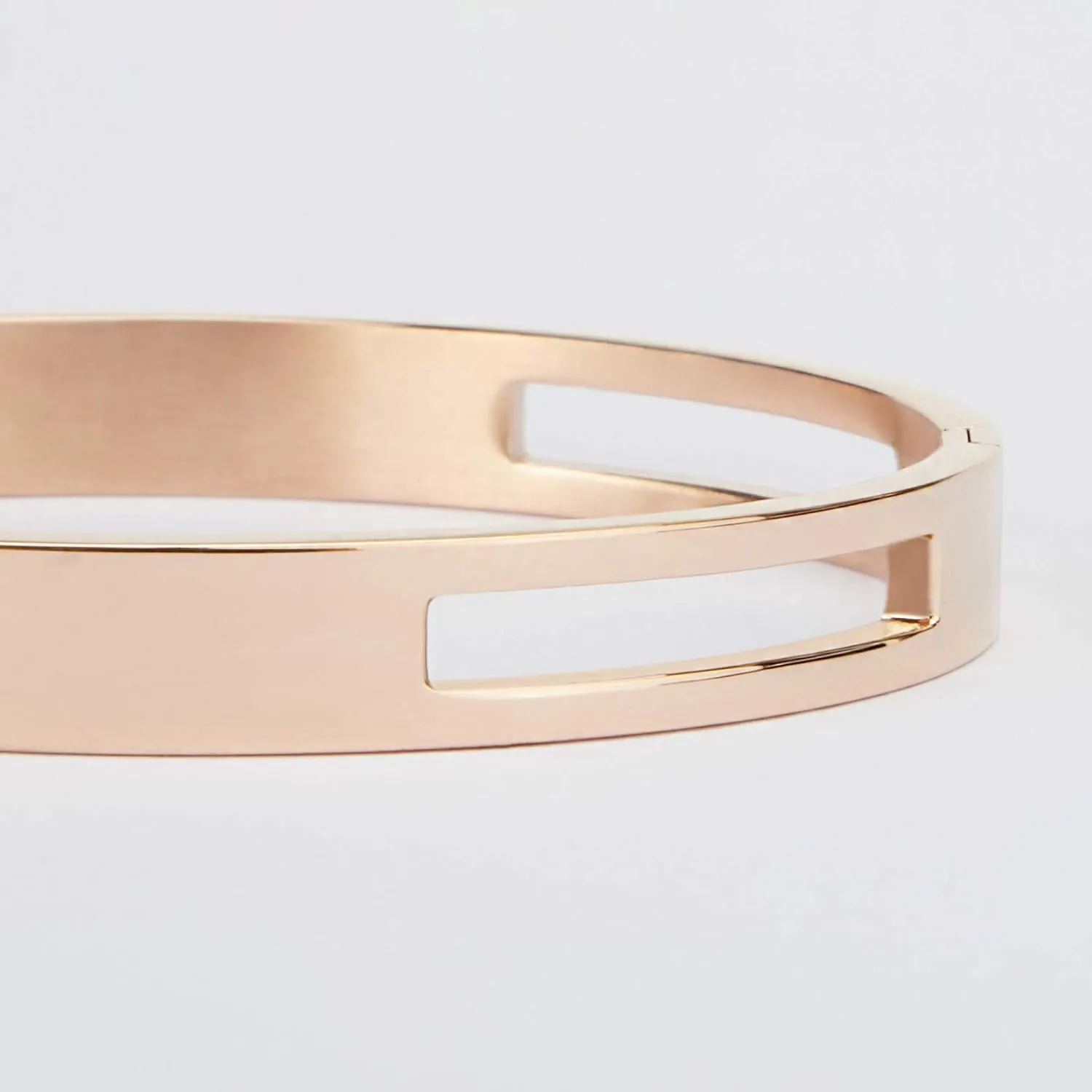 MILAKOO 6/8mm Gold/Silver Color Bangle Hollow Stainless Steel with Rhinestone Bracelets